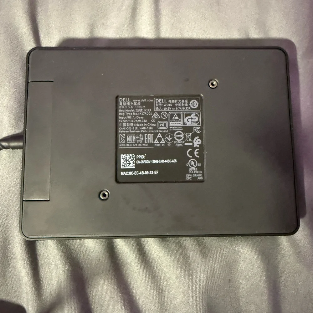 Dell K17A Docking Station - Tested (No Power Cable)